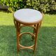 3 tabourets de bar en bois courbé et assise tissu