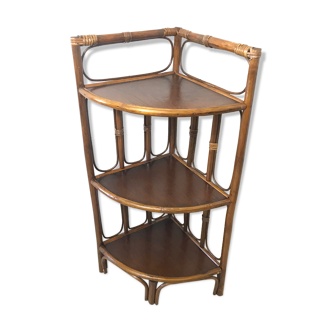 Corner shelf in rattan and bamboo