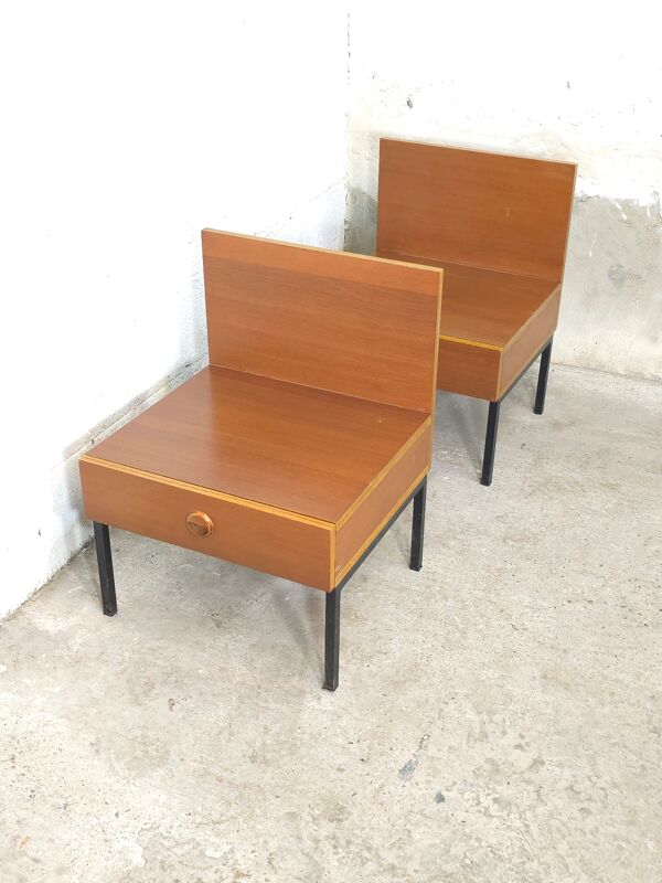 Paire de tables de chevet tables de nuit 1960 Fristho