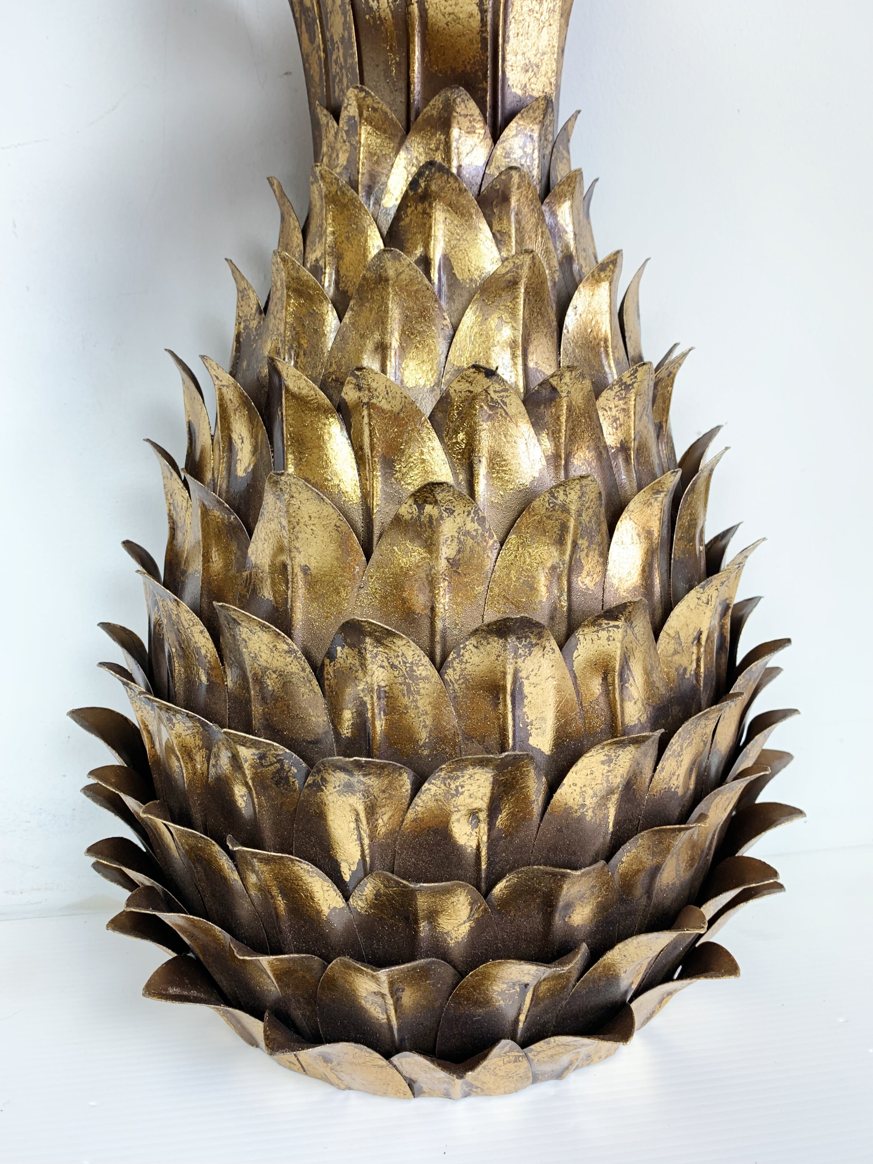 Ananas  wall light  paire  years 70" in gold metal