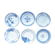 Ensemble de 6 assiettes bleues