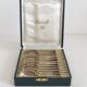 Coffret de 12 cuillères à café moka ou expresso en métal argenté Christofle Marot Coquille
