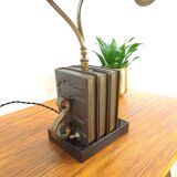 Lampe de bureau en bronze, lampe de banquier