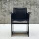 Tito Agnoli Italian black leather design chair