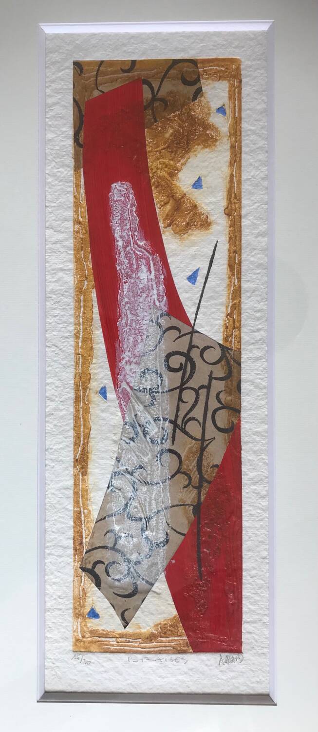 Bernard alligand (1953). embers, 2002. carborundum engraving and collage.
