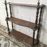 19th-century turned wooden wall shelf in Napoleon III style.