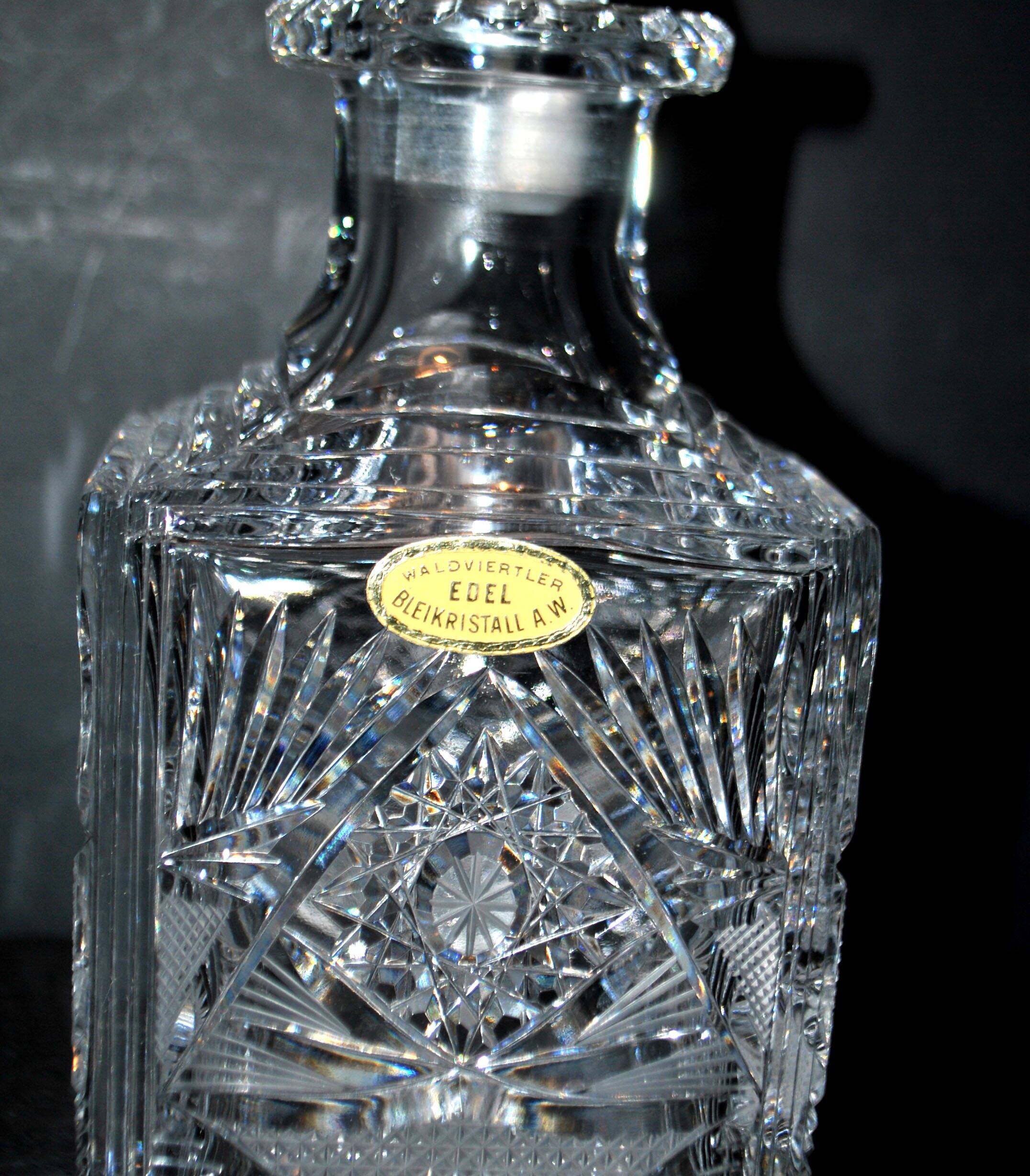 Waldviertler Edel Bleikristall cut crystal whisky decanter