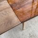 Scandinavian extendable dining table in wood and beautiful lacquered marquetry 230cm
