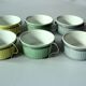 1950s - 6 Round ceramic souffle dishes with holder - made by Rosenthal