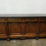 Louis XIV style sideboard in walnut and marble