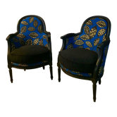 2 fauteuils bergères anciennes entièrement restaurés