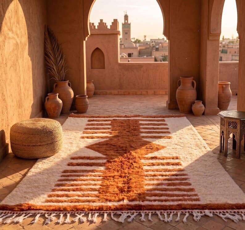 Berber carpet - Beni Ourain carpet - handmade 150/250 cm