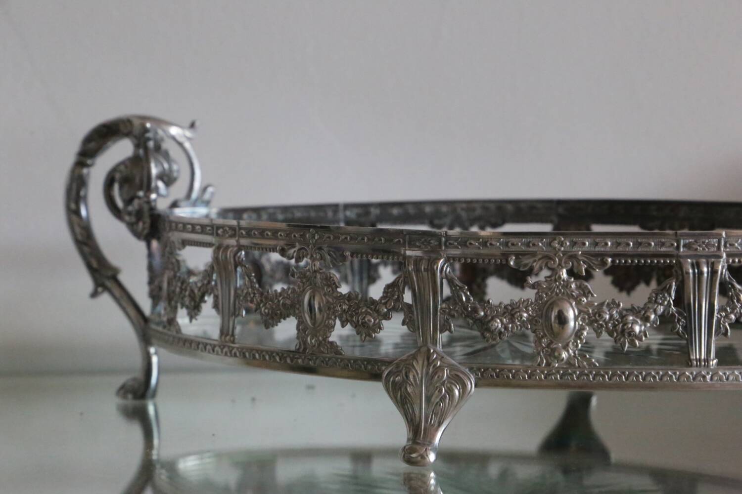 English silver table centerpiece