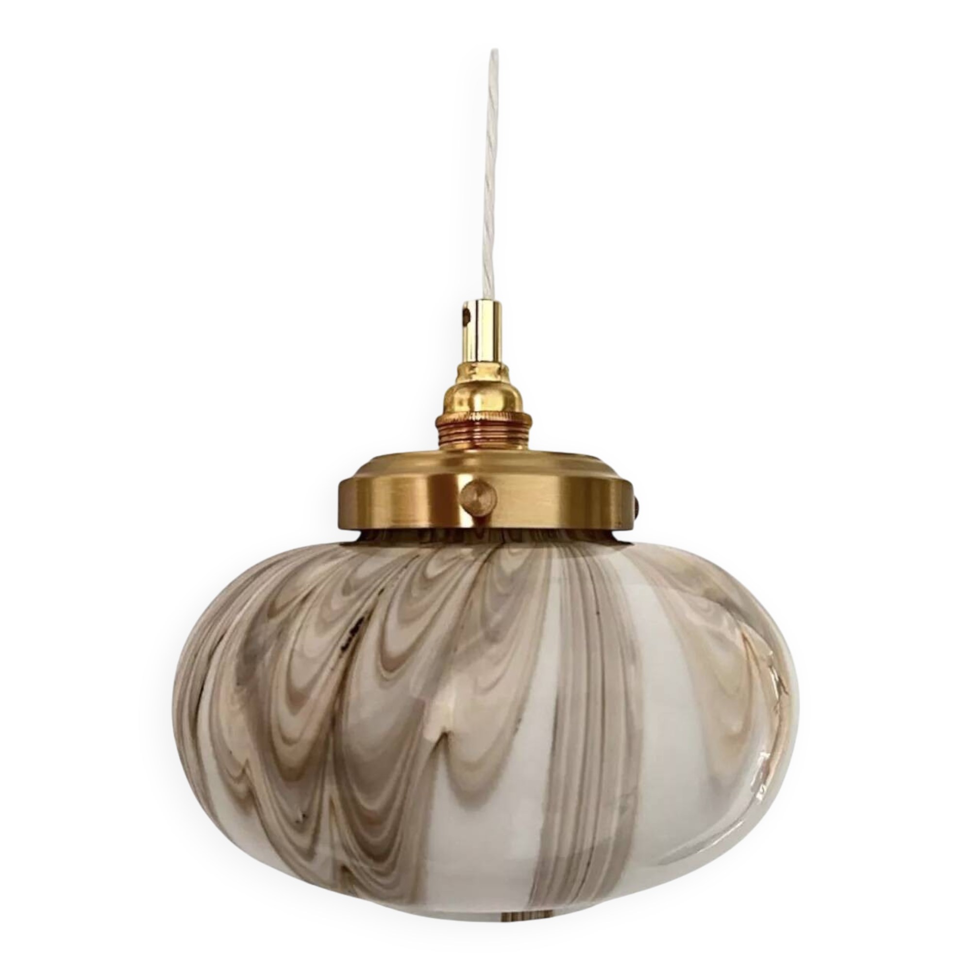 Vintage marbled opaline pendant light