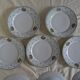 8 plates dessert porcelain Guy Degrenne decoration Basket fruit flowers