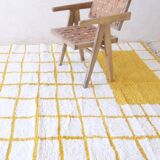 Tapis Contemporain Jaune et Blanc - 266 x 215 cm