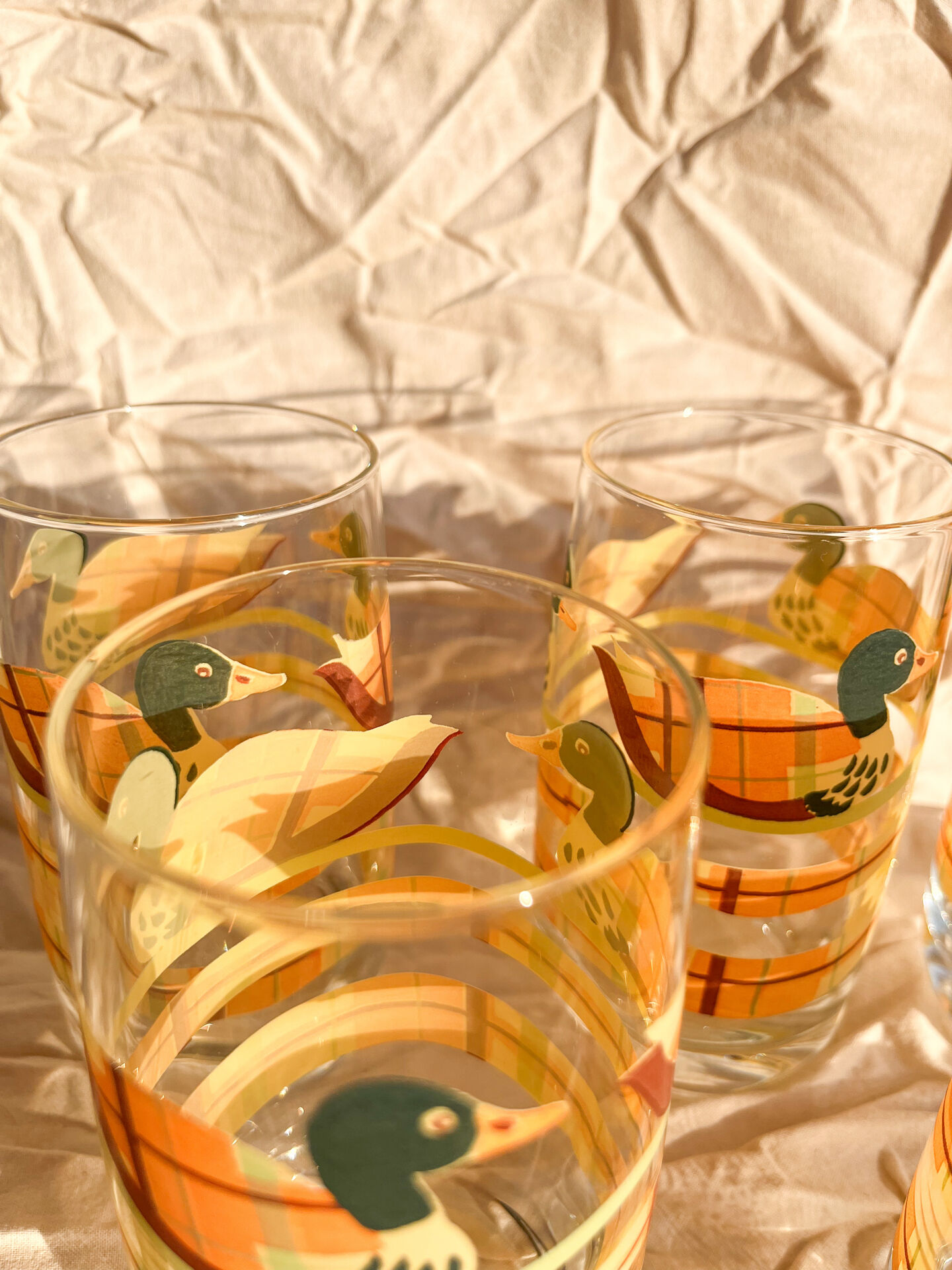 5 verres « canards colverts », années 70