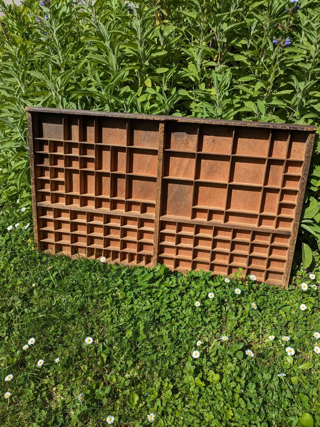 Vintage wooden printing rack