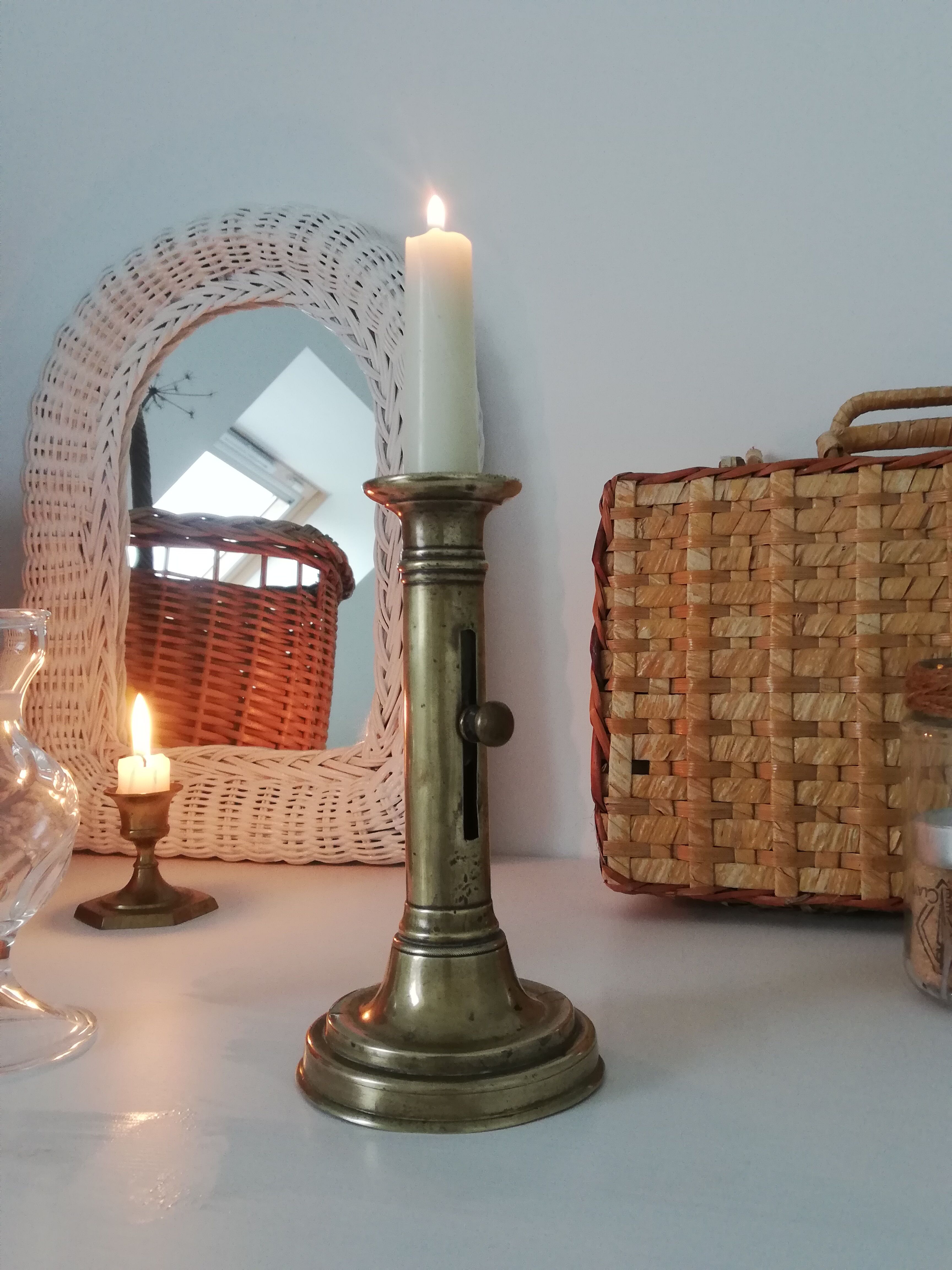 Vintage push candle holder