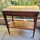 Napoleon III style Worker side table in solid light wood rectangular 1880