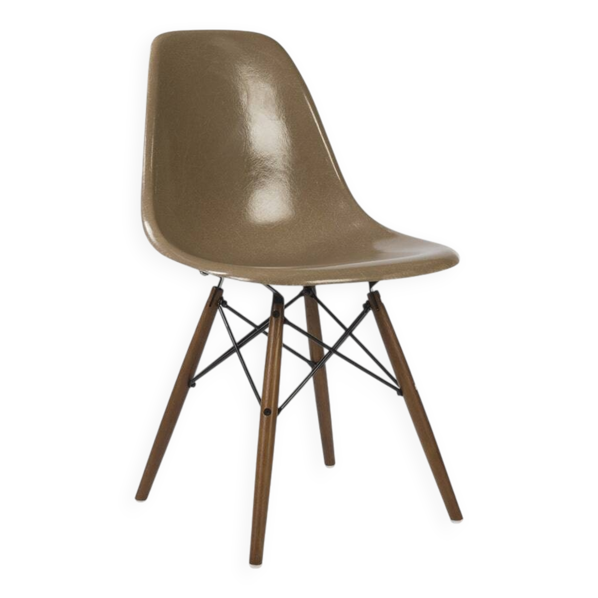 Tan Herman Miller Original Eames DSW Dining Side Shell Chair