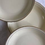 6 deep plates, antique porcelain from Limoges, old royal factory.