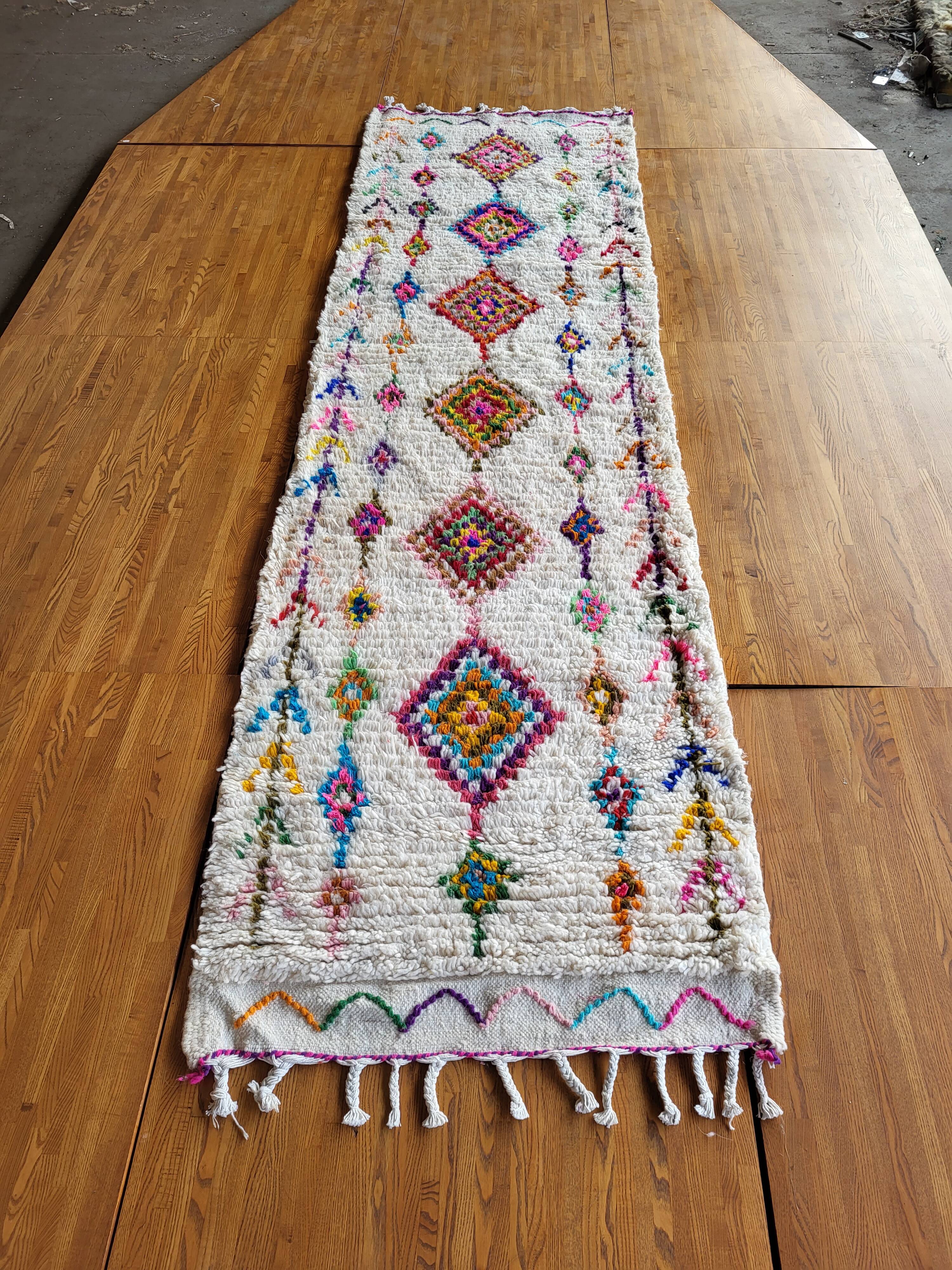 Azilal corridor rug in wool 292 cm x 82
