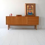 Vintage Scandinavian Oak Sideboard with Tile-Front Drawers