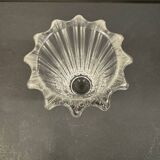 Vase vintage transparent à bords ondulés années 50/60