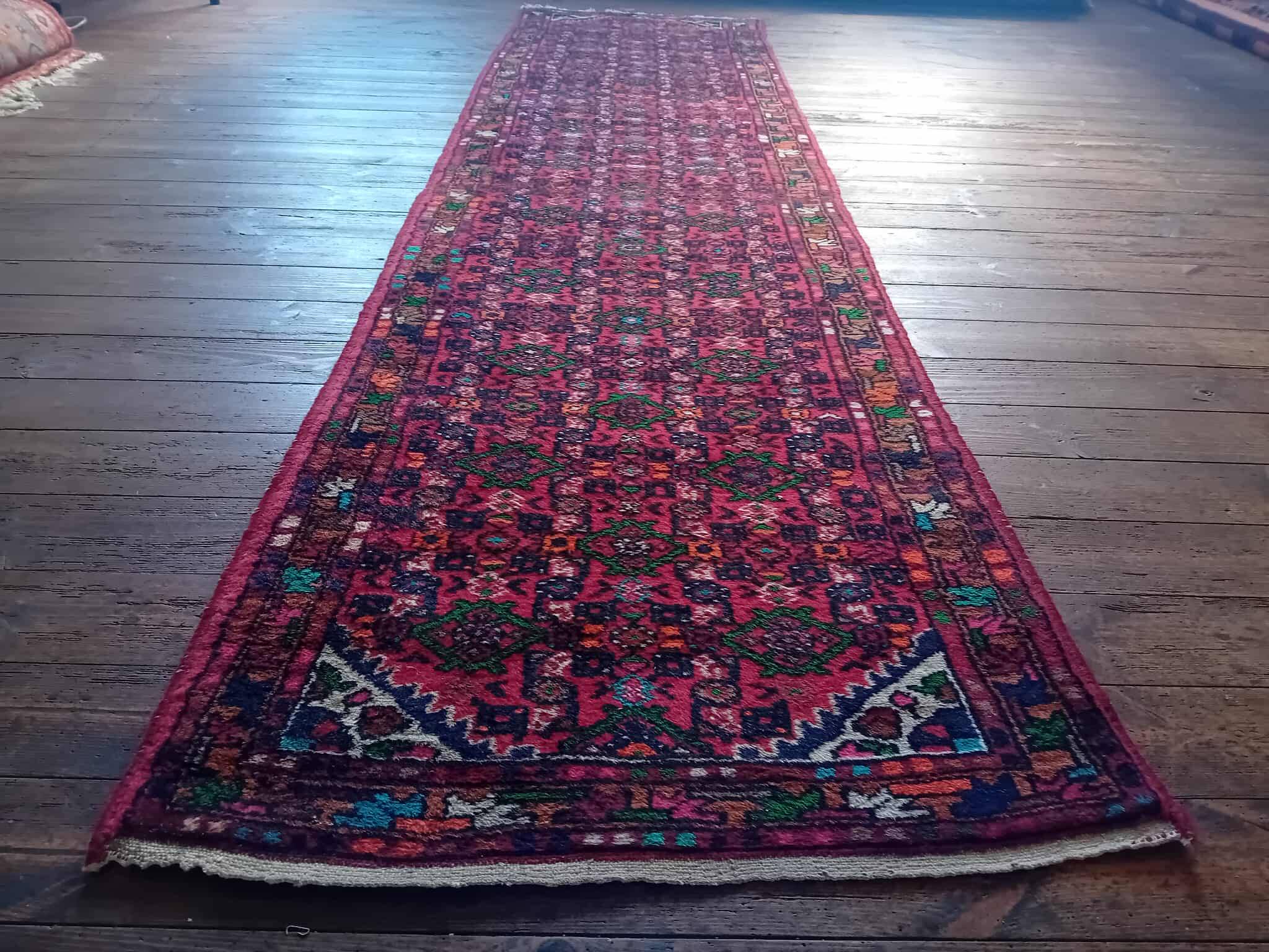 Tapis de couloir Persan Hamadan fait main 292x74cm