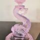 Fish pink glass vase koi design 70s
