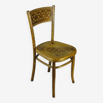 Fischel chair N°105 from 1906 Art Nouveau pattern, bistro Austria