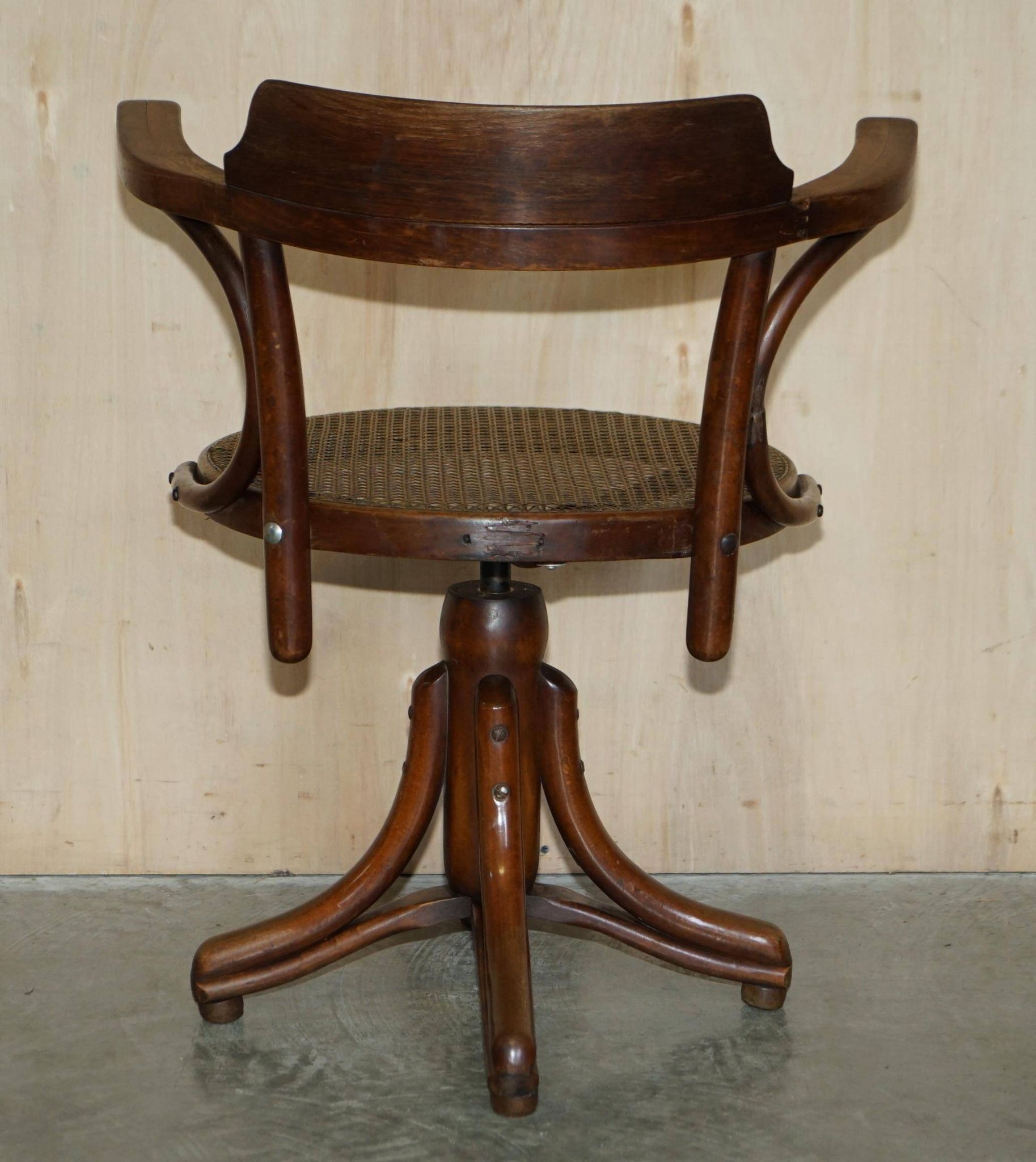 Antique Thonet model no. 3 swivel office armchair