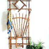 Art nouveau coat rack in tiger-print bamboo