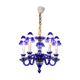1940s Blue All Glass Chandelier, Czechoslovakia