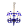 1940s Blue All Glass Chandelier, Czechoslovakia
