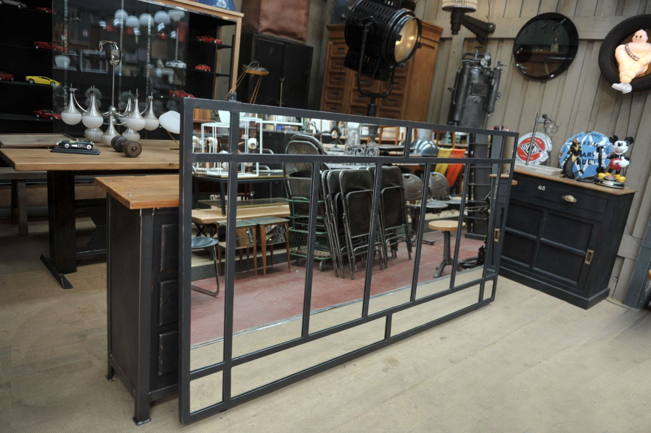 Industrial metal mirror 1930s - 112x221cm