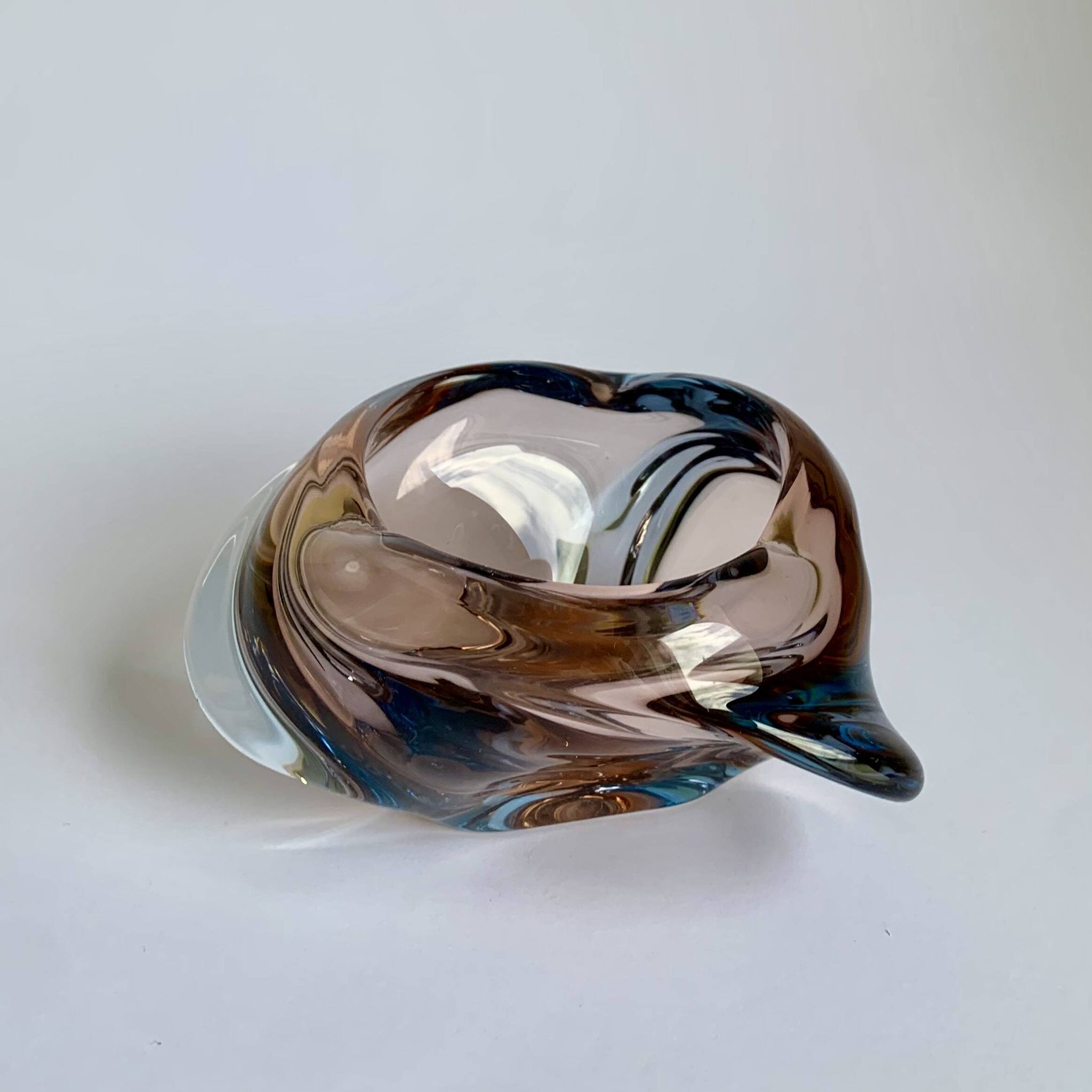 Ashtray Skrdlovice Art Glass, Czech 1960s