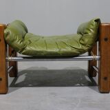 Leather Armchair and Ottoman by Jean Gillon