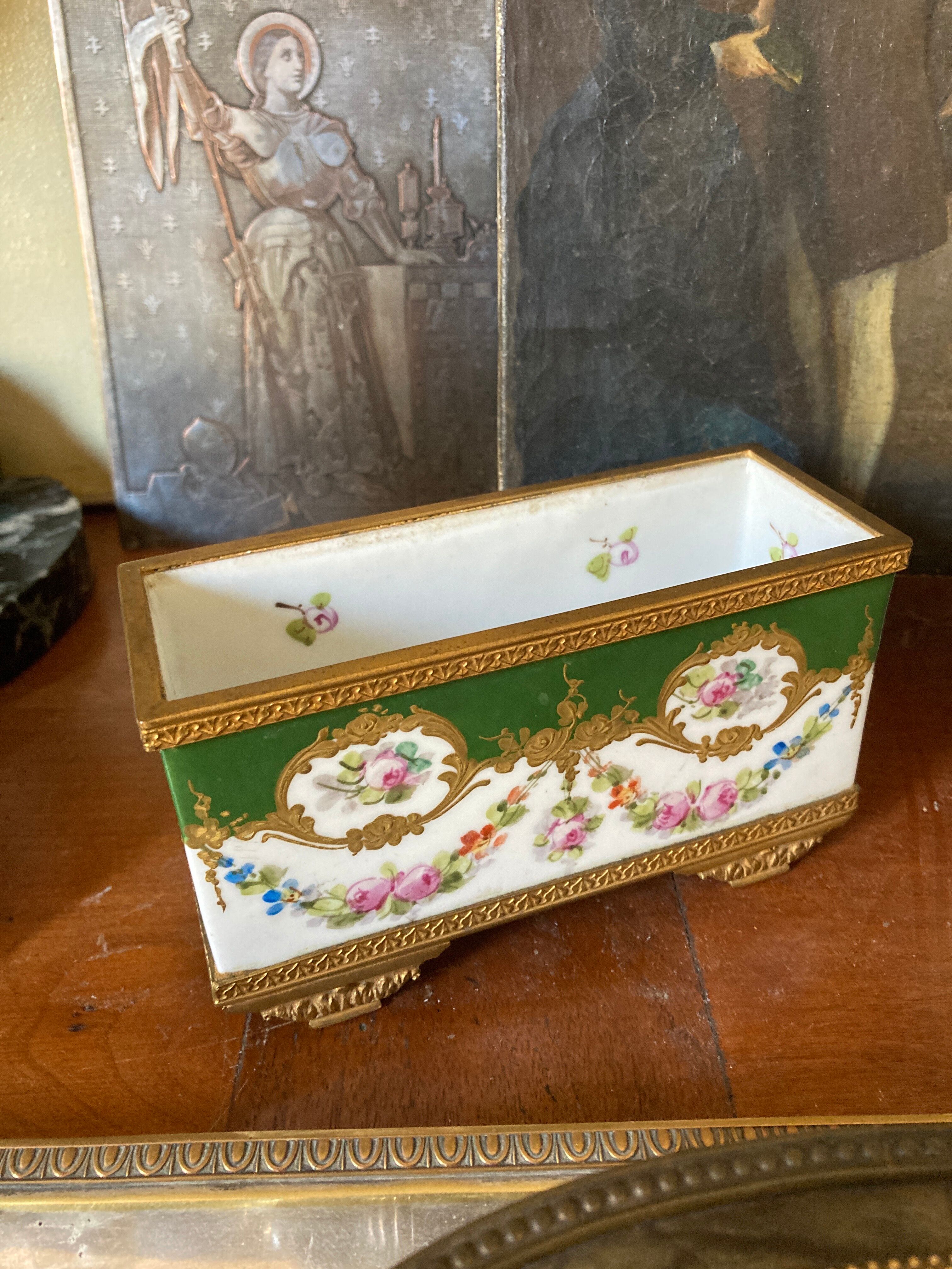 Vase flower garden center table bronze and porcelain of sevres