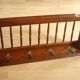 Wall mounted wooden coat rack with shelf wear hats and 4 brass hooks