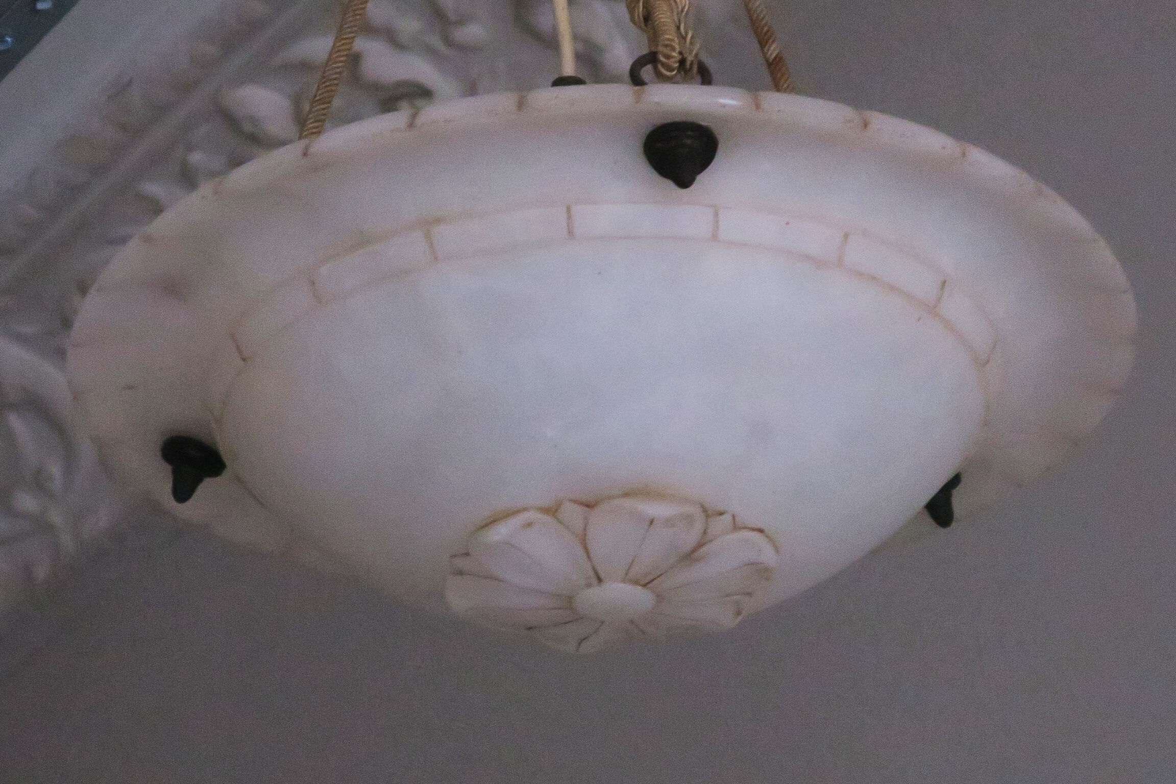 Alabaster pendant ceiling light, 1920