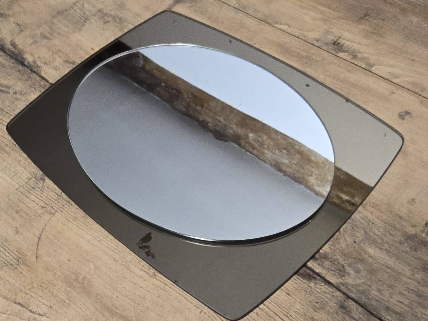 White glass and smoked glass mirror Italy