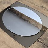 White glass and smoked glass mirror Italy