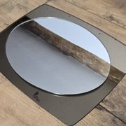 White glass and smoked glass mirror Italy