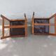 paire de chaises style scandinave, simili cuir noir