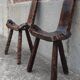 Pair of brutalist tripod stools