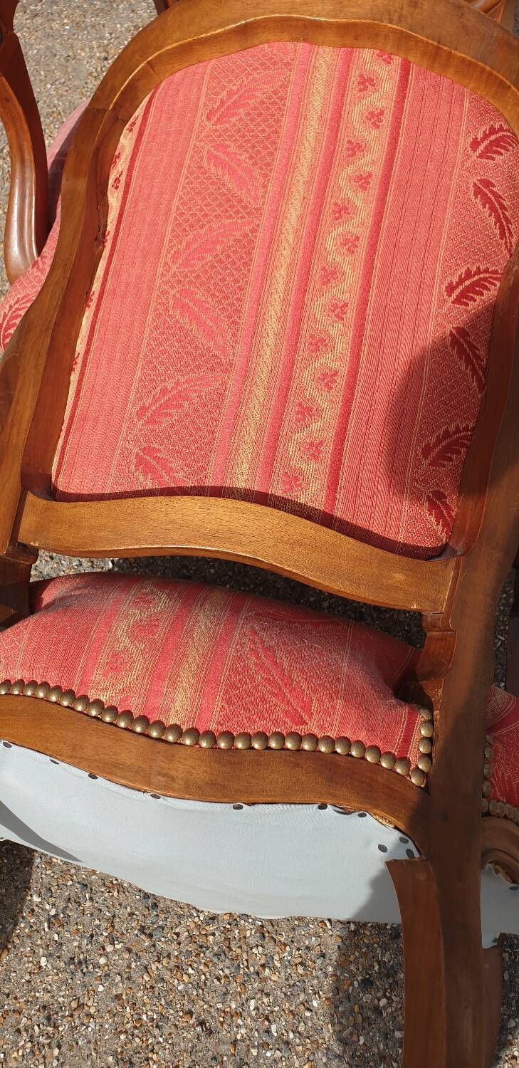 Pair of Louis XV style Cabriolet armchairs