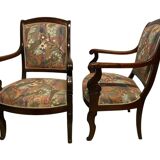 Quatre fauteuils en acajou d’époque XIXeme