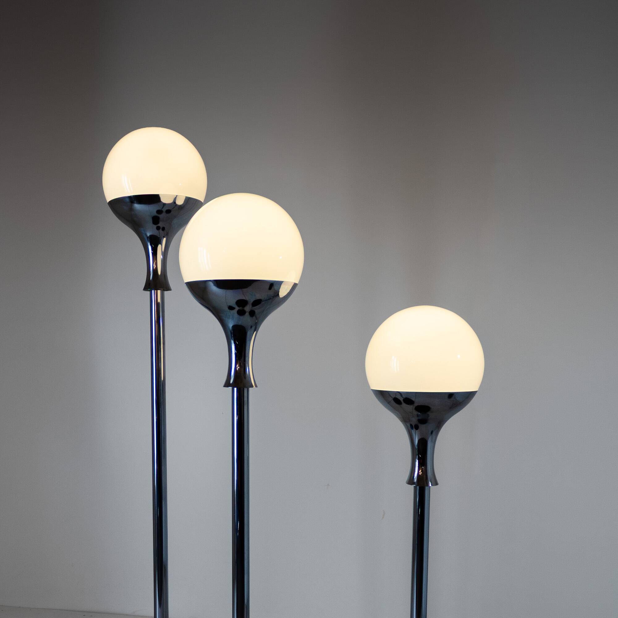 Set of Three Vintage Floor Lamps, Italian Design in the style of Artemide,